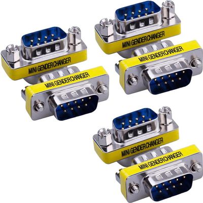 Warmstor 6-Pack 9Pin RS232 Serial Cable DB9 Male to Male Mini Gender Changer Adapter Coupler Connector