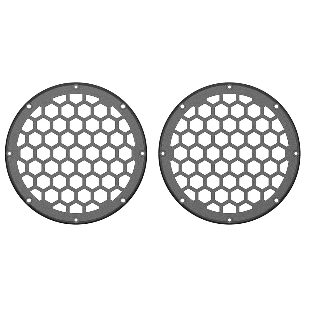Advanblack x XBS Color Matched HEX 6.5'' Speaker Grills(2 pcs) Fit for Harley Touring Lower Fairing 6 1/2 Speakers (Black Quartz)