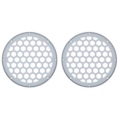 Advanblack x XBS Color Matched HEX 6.5'' Speaker Grills(2 pcs) Fit for Harley Touring Lower Fairing 6 1/2 Speakers (Brilliant Silver)