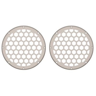 Advanblack x XBS Color Matched HEX 6.5'' Speaker Grills(2 pcs) Fit for Harley Touring Lower Fairing 6 1/2 Speakers (Silver Fortune)