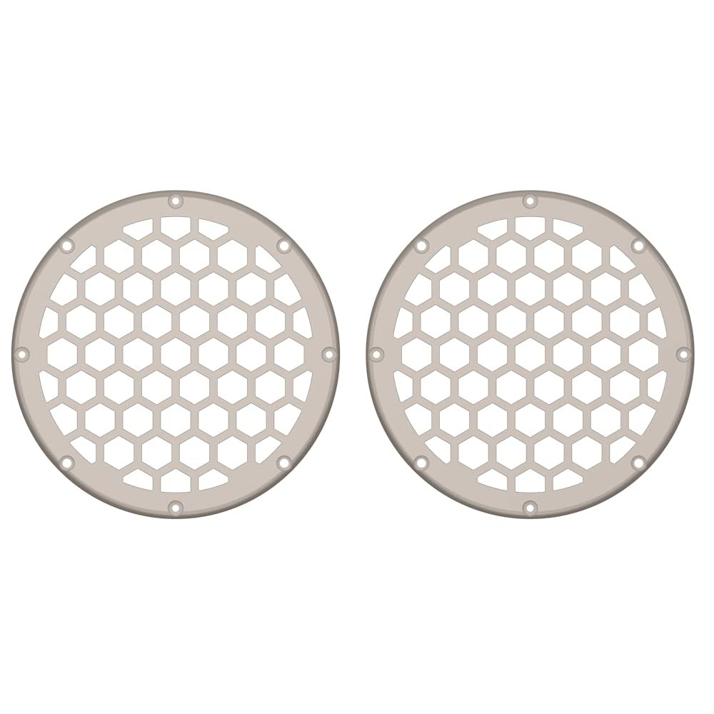 Advanblack x XBS Color Matched HEX 6.5'' Speaker Grills(2 pcs) Fit for Harley Touring Lower Fairing 6 1/2 Speakers (Silver Fortune)