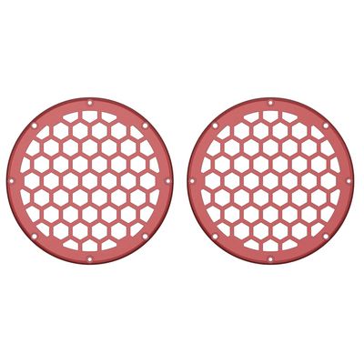 Advanblack x XBS Color Matched HEX 6.5'' Speaker Grills(2 pcs) Fit for Harley Touring Lower Fairing 6 1/2 Speakers (Ember Red Sunglo)