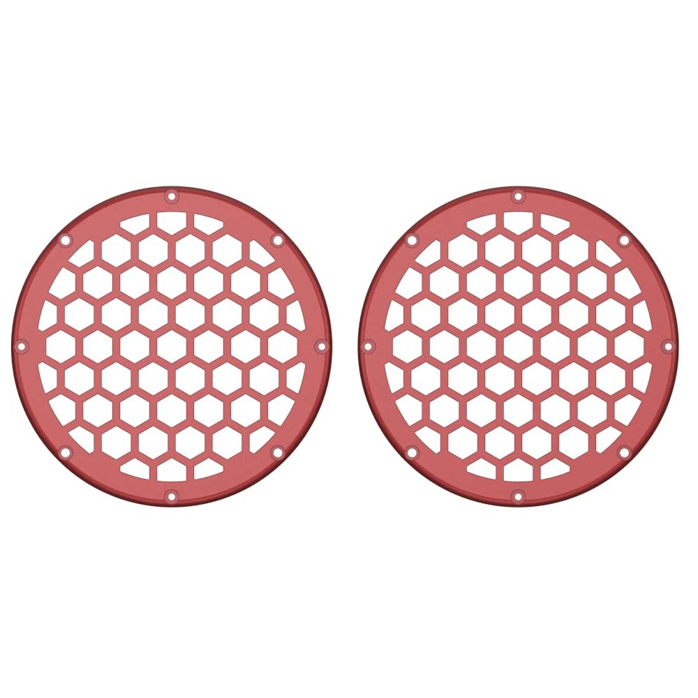 Advanblack x XBS Color Matched HEX 6.5'' Speaker Grills(2 pcs) Fit for Harley Touring Lower Fairing 6 1/2 Speakers (Ember Red Sunglo)