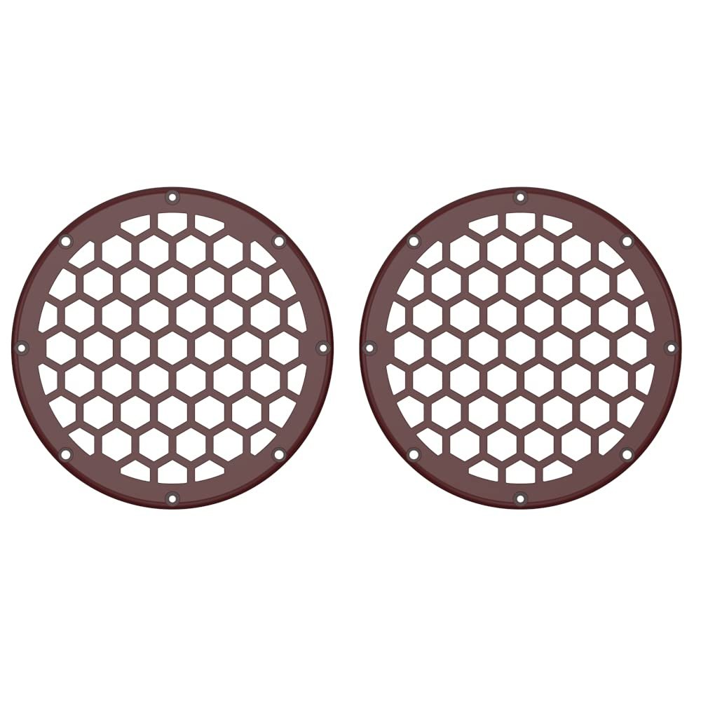 Advanblack x XBS Color Matched HEX 6.5'' Speaker Grills(2 pcs) Fit for Harley Touring Lower Fairing 6 1/2 Speakers (Billiard Red)