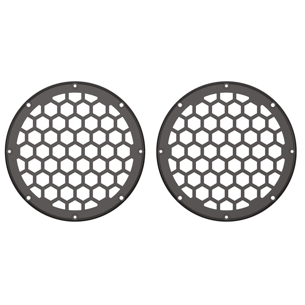 Advanblack x XBS Color Matched HEX 6.5'' Speaker Grills(2 pcs) Fit for Harley Touring Lower Fairing 6 1/2 Speakers (Black Jack Metallic)