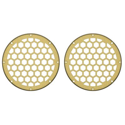 Advanblack x XBS Color Matched HEX 6.5'' Speaker Grills(2 pcs) Fit for Harley Touring Lower Fairing 6 1/2 Speakers (Olive Gold)