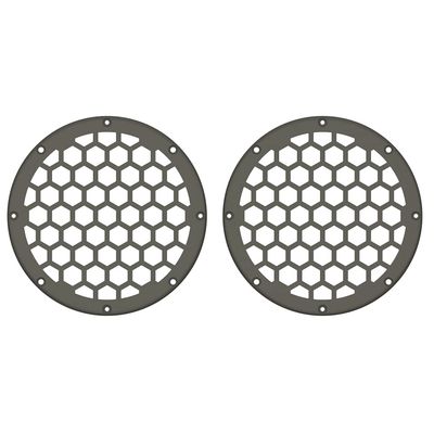 Advanblack x XBS Color Matched HEX 6.5'' Speaker Grills(2 pcs) Fit for Harley Touring Lower Fairing 6 1/2 Speakers (Industrial Gray(Glossy))