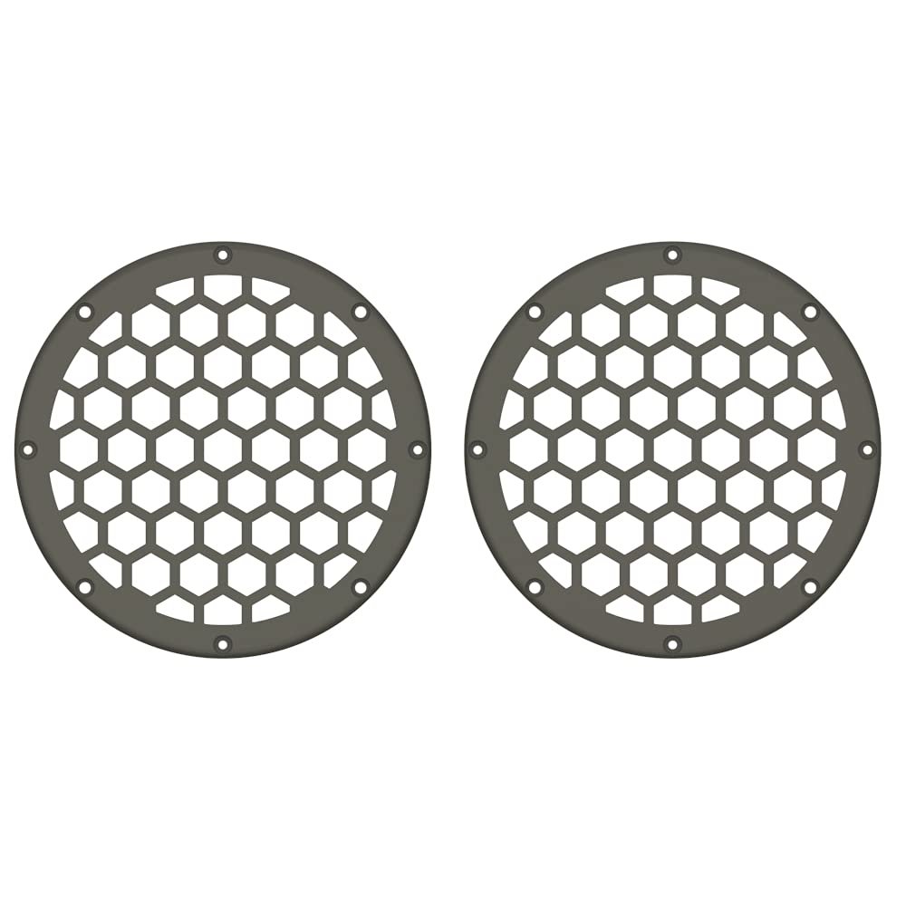 Advanblack x XBS Color Matched HEX 6.5'' Speaker Grills(2 pcs) Fit for Harley Touring Lower Fairing 6 1/2 Speakers (Industrial Gray(Glossy))