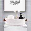 Oradrem 2 Pack Woven Storage Basket for Toilet Tank Top,Farmhouse Home Decor Organizing Baskets for Bathroom,Table and Counter 13"x5.9"x4" White view 3