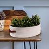 Oradrem 2 Pack Woven Storage Basket for Toilet Tank Top,Farmhouse Home Decor Organizing Baskets for Bathroom,Table and Counter 13"x5.9"x4" White view 4