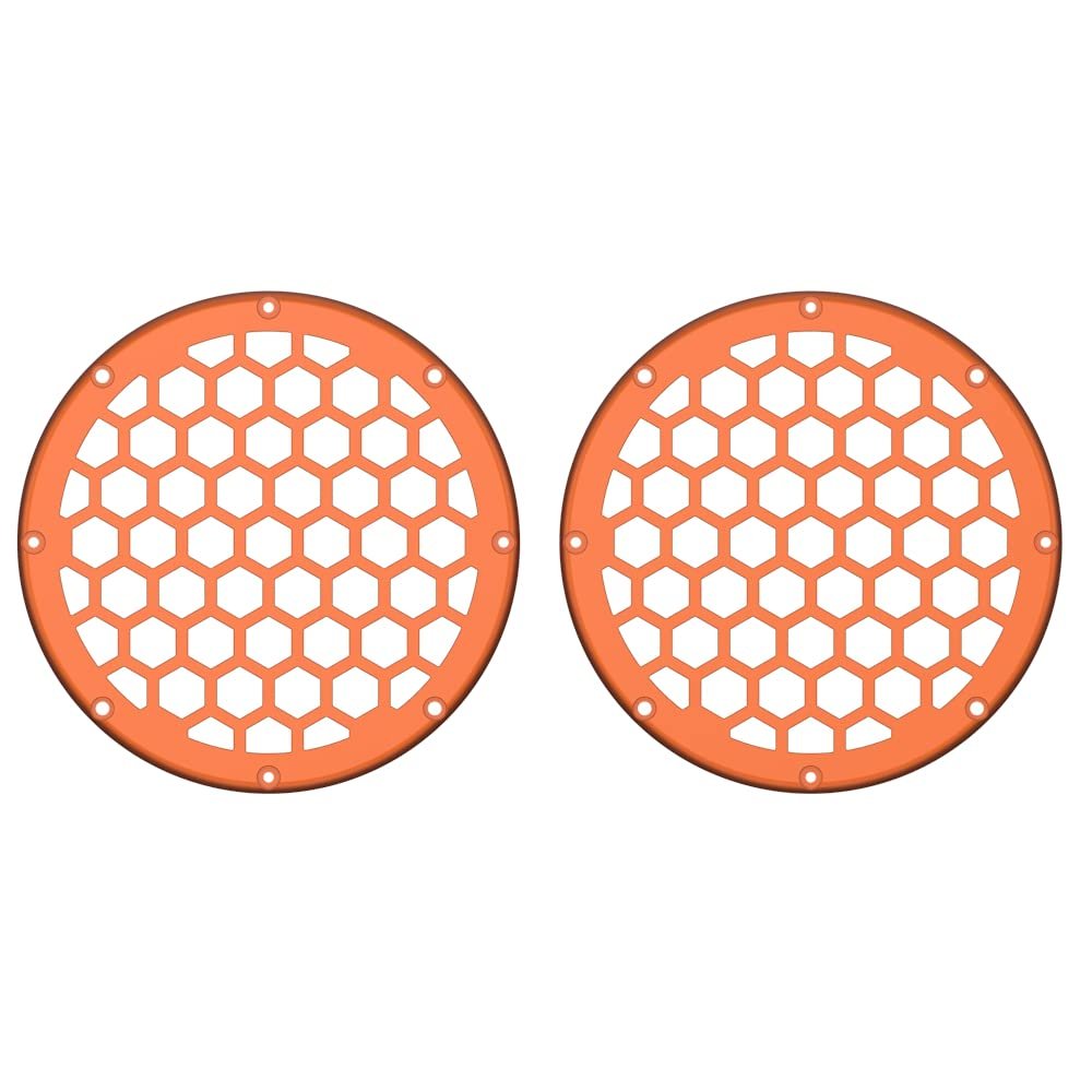 Advanblack US Stock x XBS Color Matched HEX 6.5'' Speaker Grills(2 pcs) Fit for Harley Touring Lower Fairing 6 1/2 Speakers (Amber Whiskey)