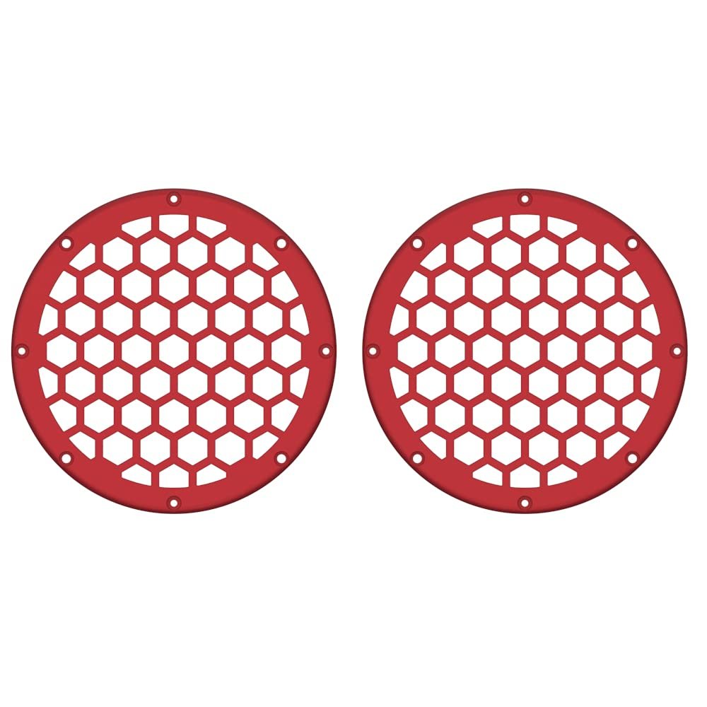 Advanblack US Stock x XBS Color Matched HEX 6.5'' Speaker Grills(2 pcs) Fit for Harley Touring Lower Fairing 6 1/2 Speakers (Wicked Red Denim)