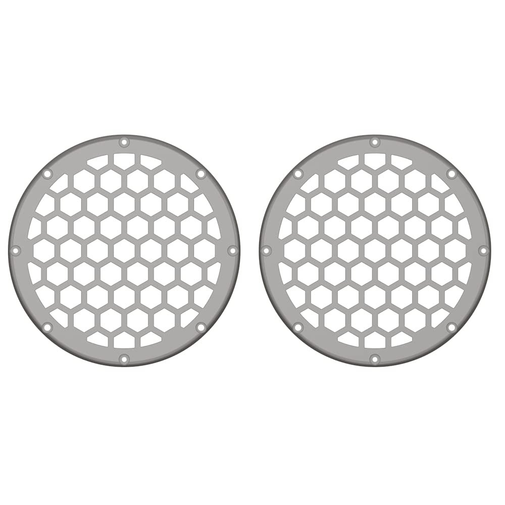 Advanblack x XBS Color Matched HEX 6.5'' Speaker Grills(2 pcs) Fit for Harley Touring Lower Fairing 6 1/2 Speakers (Pewter Pearl)