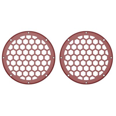 Advanblack x XBS Color Matched HEX 6.5'' Speaker Grills(2 pcs) Fit for Harley Touring Lower Fairing 6 1/2 Speakers (Red Hot Sunglo)