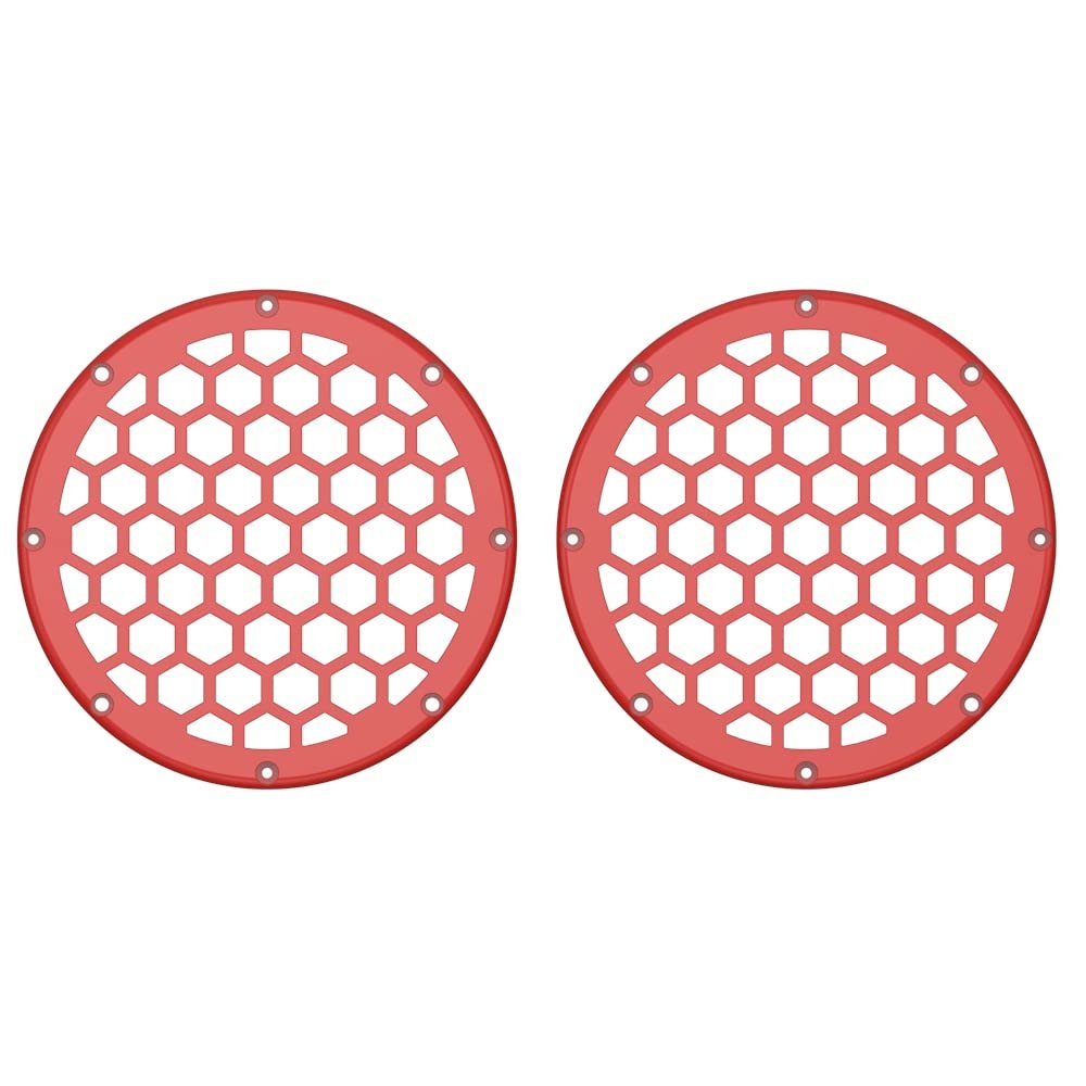 Advanblack x XBS Color Matched HEX 6.5'' Speaker Grills(2 pcs) Fit for Harley Touring Lower Fairing 6 1/2 Speakers (Peformance Orange)
