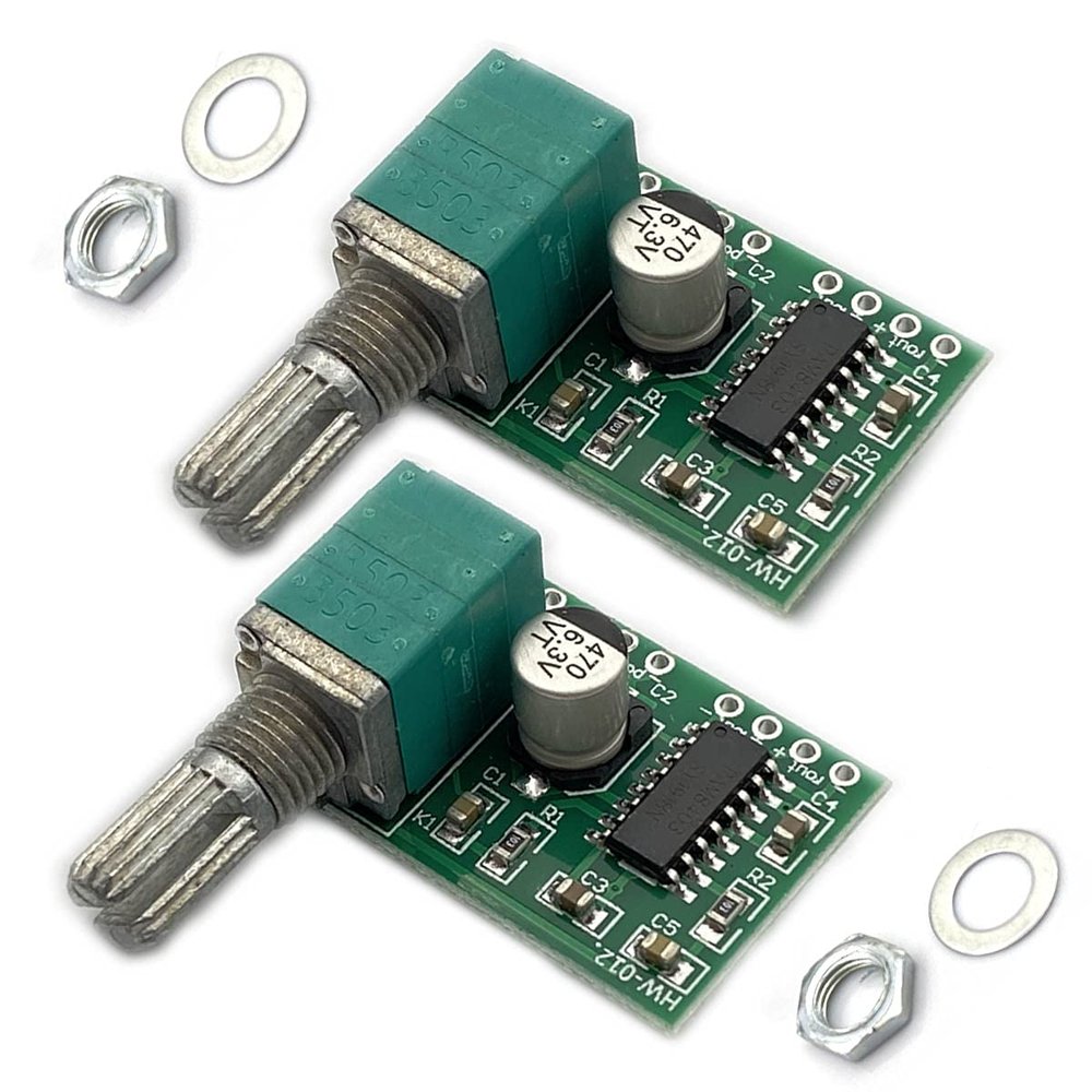 Kiro&Seeu 2PCS PAM8403 3W Stereo Audio Power Amplifier Board Module Super Mini DC 5V with Volume Control Potentionmeter Dual-Channel(AM8403-MD-2P)