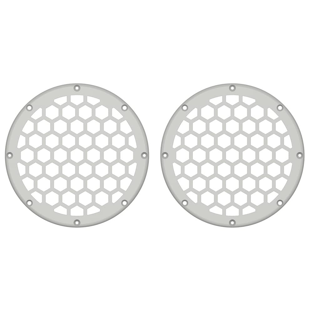 Advanblack x XBS Color Matched HEX 6.5'' Speaker Grills(2 pcs) Fit for Harley Touring Lower Fairing 6 1/2 Speakers (Stone Washed White Pearl)