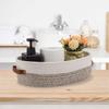 Oradrem 2 Pack Woven Storage Basket for Toilet Tank Top,Farmhouse Home Decor Organizing Basket for Bathroom,Table and Counter 13"x5.9"x4" Apricot Stitching White view 2