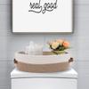 Oradrem 2 Pack Cotton Rope Bathroom Decor Basket,Toilet Paper Holder Basket,Farmhouse Home Decor Organizing Baskets 13"x5.9"x4" Brown Stitching White view 3