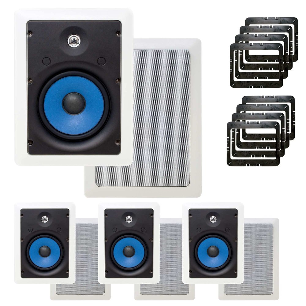 Legrand MS3651 3000 Series 6.5" in-Wall Speakers Case Pack 4 Pair 8 Speakers Total with in Wall Mounting Brackets