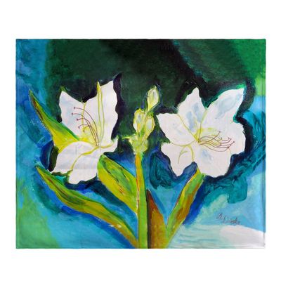 Betsy Drake White Lilies Throw