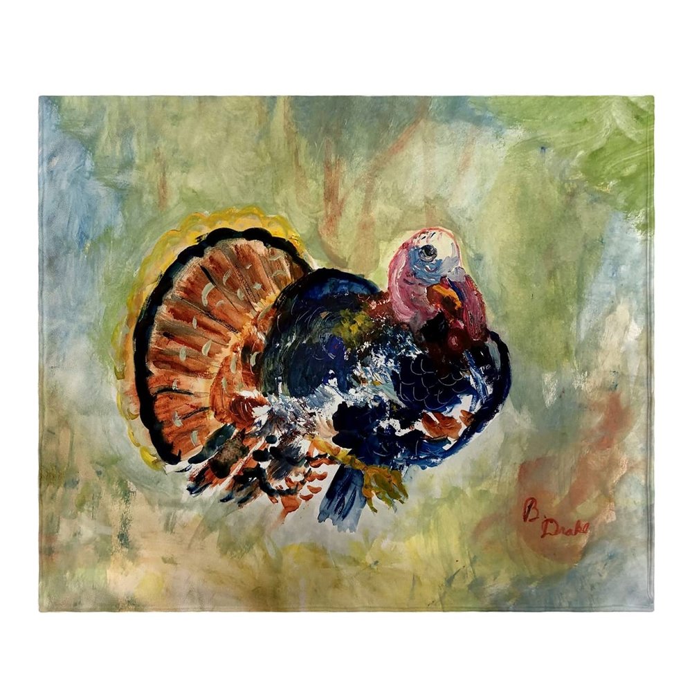 Betsy Drake Colorful Turkey Throw