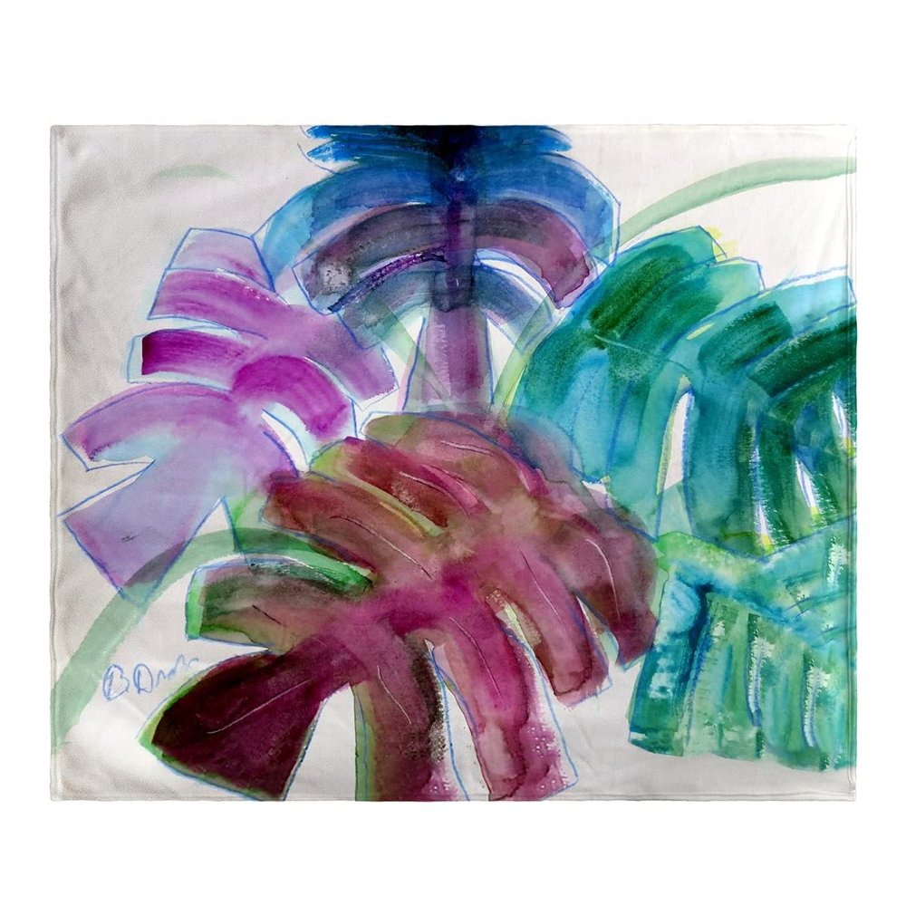 Betsy Drake Monstera Leaves Throw