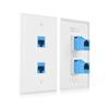 Cable Matters 2-Pack 2-Port Ethernet Wall Plate, Cat6 Wall Plate with Blue RJ45 Keystone Jack, Ethernet Jack Outlet in White view 1