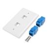 Cable Matters 2-Pack 2-Port Ethernet Wall Plate, Cat6 Wall Plate with Blue RJ45 Keystone Jack, Ethernet Jack Outlet in White view 3