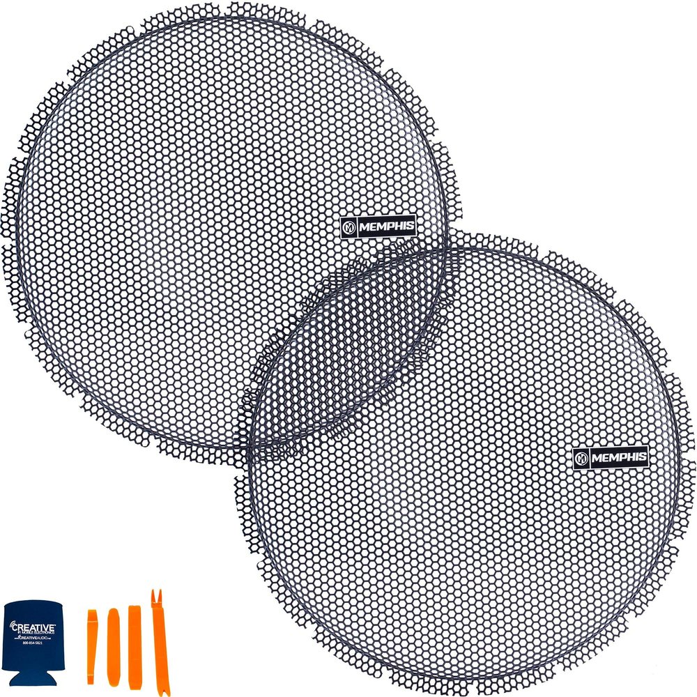 Memphis Audio - Two BRMG12 12" 12" High Excursion Subwoofer Grills for Select Subwoofers