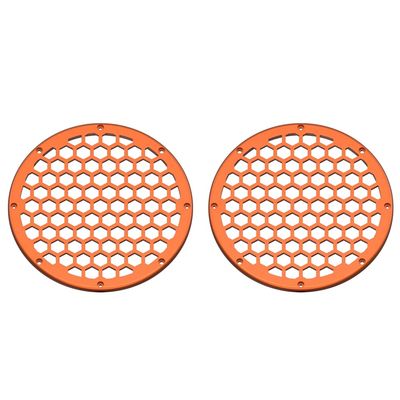 Advanblack US Stock x XBS (Amber Whiskey) 2PCS Covers HEX 8'' Speaker Grills Fit for Harley Touring Saddlebag Lids Tour Trunk Pack Lid with 8 inch Speakers