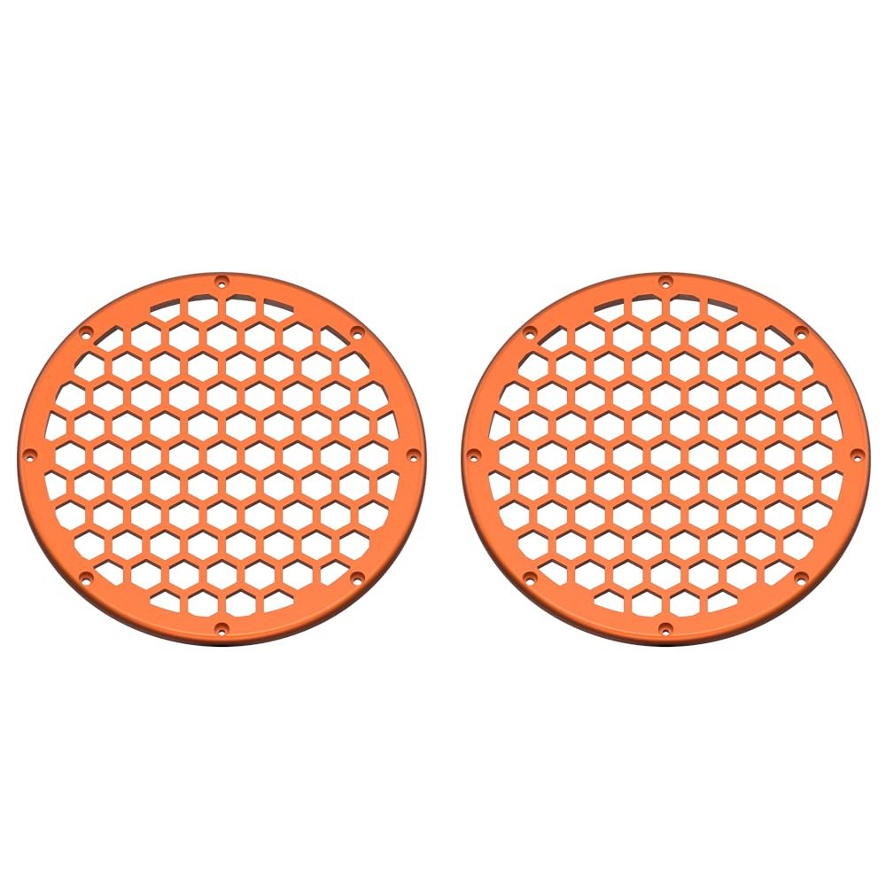 Advanblack US Stock x XBS (Amber Whiskey) 2PCS Covers HEX 8'' Speaker Grills Fit for Harley Touring Saddlebag Lids Tour Trunk Pack Lid with 8 inch Speakers