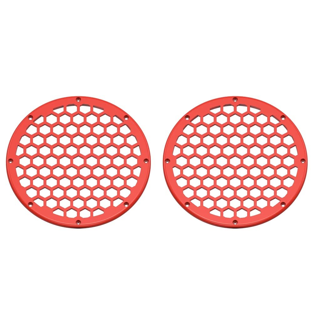 Advanblack x XBS Color Matched 2PCS Covers HEX 8'' Speaker Grills Fit for Harley Touring Saddlebag Lids Tour Trunk Pack Lid with 8 inch Speakers (Laguna Orange)