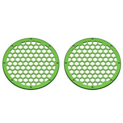 Advanblack x XBS Color Matched 2PCS Covers HEX 8'' Speaker Grills Fit for Harley Touring Saddlebag Lids Tour Trunk Pack Lid with 8 inch Speakers (Radioactive Green)