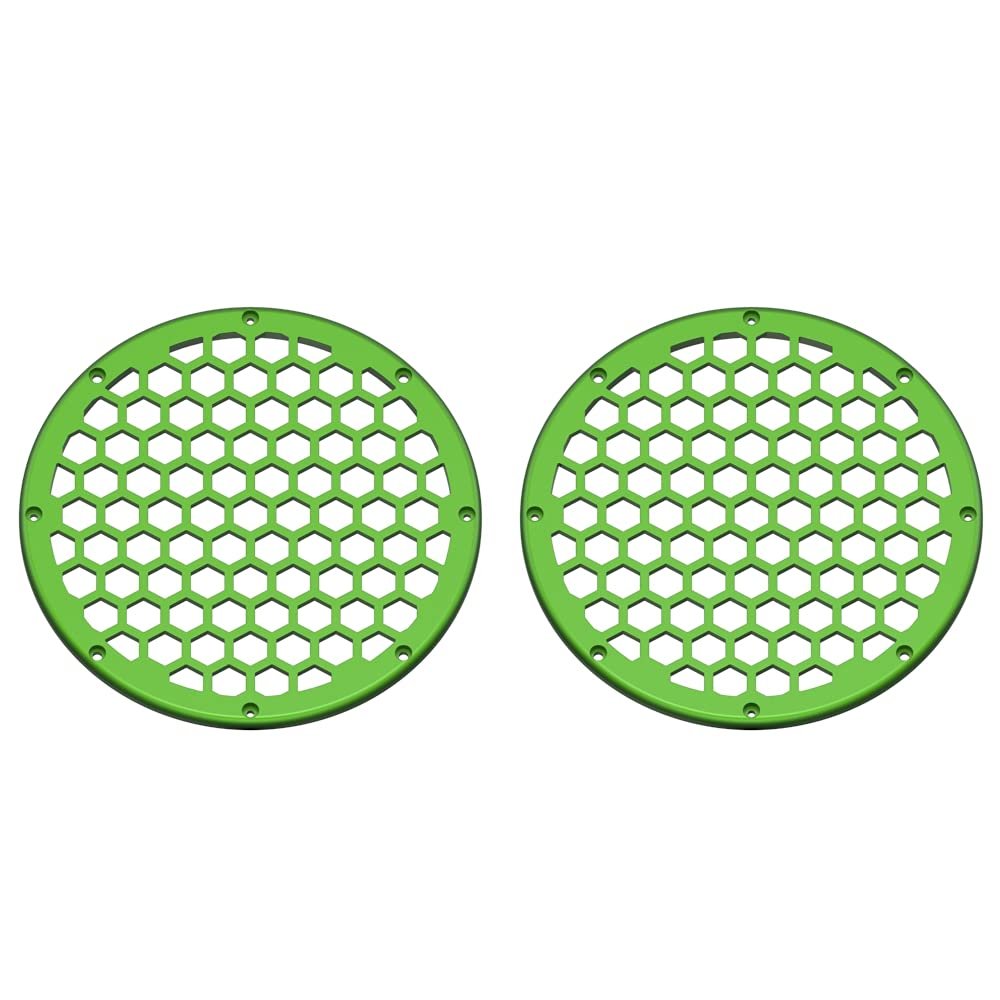 Advanblack x XBS Color Matched 2PCS Covers HEX 8'' Speaker Grills Fit for Harley Touring Saddlebag Lids Tour Trunk Pack Lid with 8 inch Speakers (Radioactive Green)