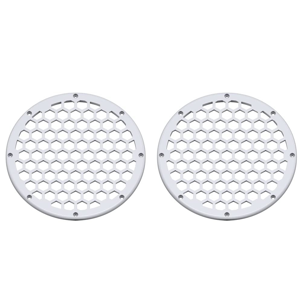 Advanblack x XBS Color Matched 2PCS Covers HEX 8'' Speaker Grills Fit for Harley Touring Saddlebag Lids Tour Trunk Pack Lid with 8 inch Speakers (Crushed Ice Pearl)