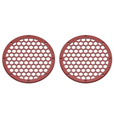 Advanblack x XBS Color Matched 2PCS Covers HEX 8'' Speaker Grills Fit for Harley Touring Saddlebag Lids Tour Trunk Pack Lid with 8 inch Speakers (Red Hot Sunglo)