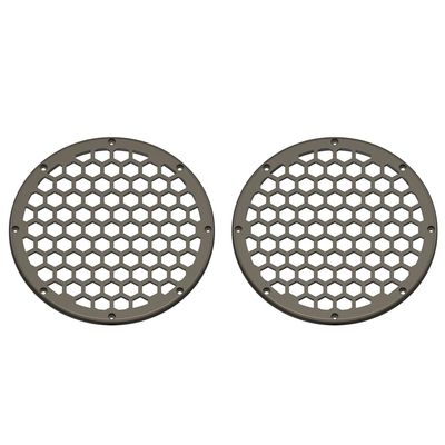 Advanblack US Stock x XBS Color Matched 2PCS Covers HEX 8'' Speaker Grills Fit for Harley Touring Saddlebag Lids Tour Trunk Pack Lid with 8 inch Speakers (River Rock Gray(Glossy))