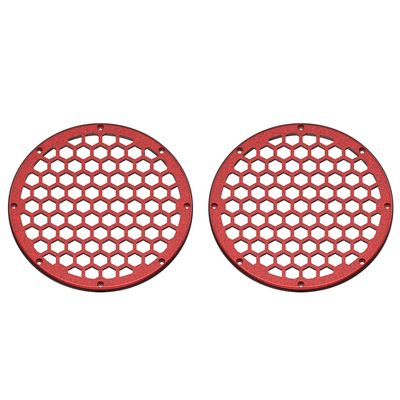 Advanblack US Stock x XBS Color Matched 2PCS Covers HEX 8'' Speaker Grills Fit for Harley Touring Saddlebag Lids Tour Trunk Pack Lid with 8 inch Speakers (Hard Candy Hot Rod Red Flake)