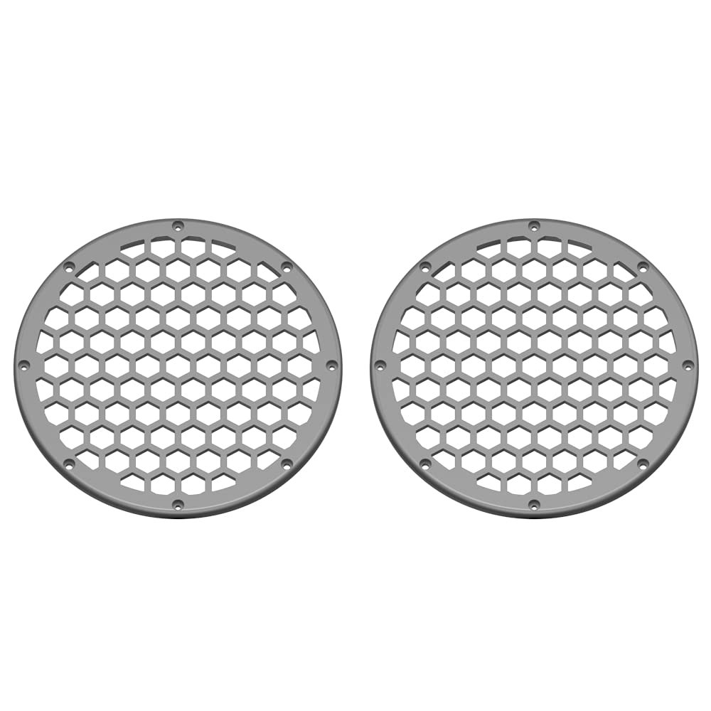 Advanblack US Stock x XBS Color Matched 2PCS Covers HEX 8'' Speaker Grills Fit for Harley Touring Saddlebag Lids Tour Trunk Pack Lid with 8 inch Speakers (Charcoal Pearl)
