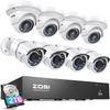 ZOSI 4K 8CH PoE Security Camera System, 8 Ports 16CH 8MP NVR Recorder with 2TB HDD, 8pcs Weatherproof 5MP Outdoor Indoor Home Surveillance IP Cameras, Night Vision, Motion Alert, for 24/7 Recording view 1
