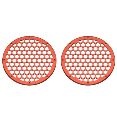 Advanblack x XBS Color Matched 2PCS Covers HEX 8'' Speaker Grills Fit for Harley Touring Saddlebag Lids Tour Trunk Pack Lid with 8 inch Speakers (Orange Lava)