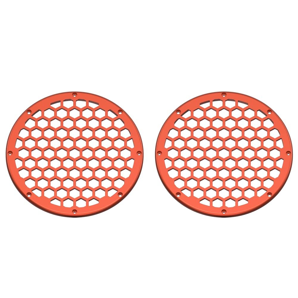 Advanblack x XBS Color Matched 2PCS Covers HEX 8'' Speaker Grills Fit for Harley Touring Saddlebag Lids Tour Trunk Pack Lid with 8 inch Speakers (Orange Lava)