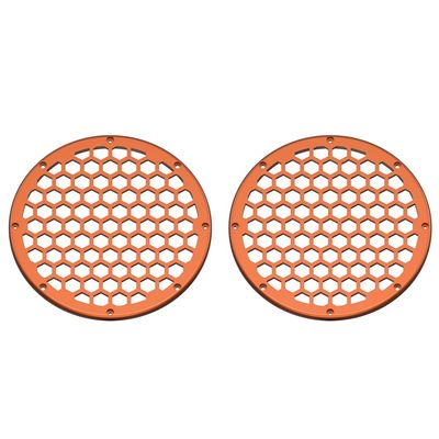 Advanblack x XBS (Scorched Orange) 2PCS Covers HEX 8'' Speaker Grills Fit for Harley Touring Saddlebag Lids Tour Trunk Pack Lid with 8 inch Speakers