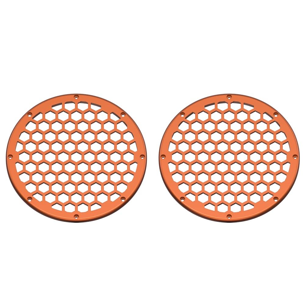 Advanblack x XBS (Scorched Orange) 2PCS Covers HEX 8'' Speaker Grills Fit for Harley Touring Saddlebag Lids Tour Trunk Pack Lid with 8 inch Speakers