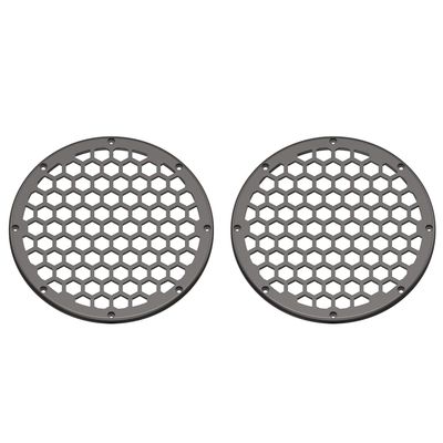 Advanblack US Stock Silver Flux HEX 8'' Speaker Grills Fit for Harley Touring Saddlebag Lids Tour Trunk Pack Lid with 8 inch Speakers