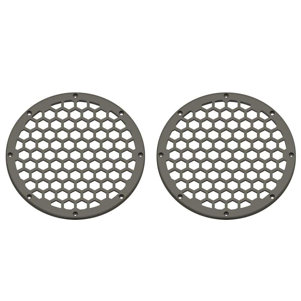 Advanblack US Stock x XBS Color Matched 2PCS Covers HEX 8'' Speaker Grills Fit for Harley Touring Saddlebag Lids Tour Trunk Pack Lid with 8 inch Speakers (Industrial Gray Denim)