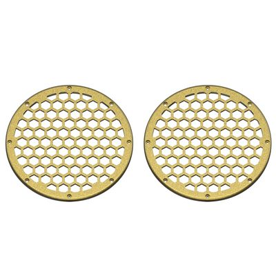 Advanblack x XBS Color Matched 2PCS Covers HEX 8'' Speaker Grills Fit for Harley Touring Saddlebag Lids Tour Trunk Pack Lid with 8 inch Speakers (Olive Gold)