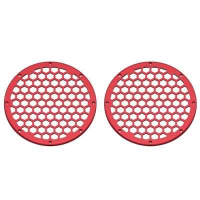 Advanblack x XBS (Wicked Red(Glossy)) 2PCS Covers HEX 8'' Speaker Grills Fit for Harley Touring Saddlebag Lids Tour Trunk Pack Lid with 8 inch Speakers