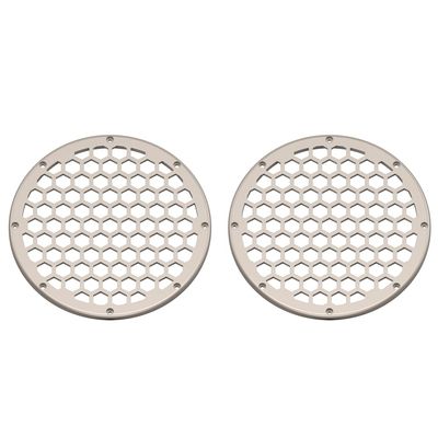 Advanblack x XBS Color Matched 2PCS Covers HEX 8'' Speaker Grills Fit for Harley Touring Saddlebag Lids Tour Trunk Pack Lid with 8 inch Speakers (Silver Fortune)